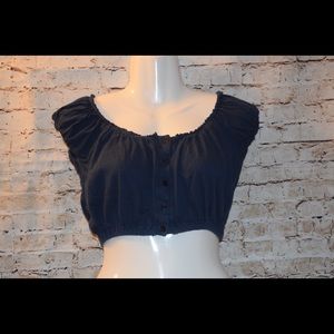 Dark blue crop top